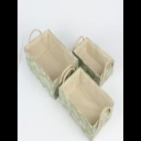 Storage Box Green and White D4048-1