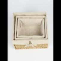 storage box set 3 pieces rectangular  yellow D4113