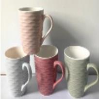 Porcelain Mug Embossed , Assorted Colors -MG5-7