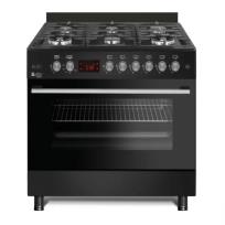 Purity Cooker 90 cm, 6 burners (2 triple burners), full safety system, automatic ignition, 120L oven with cooling fan and 2 air circulation fans, rotisserie grill, soft-close triple glass door, digita