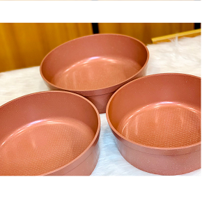 Set Die-Cast (well design) 3  Roun Oven Tray 26+28+30 cm ) pink
