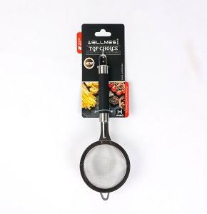 Small tea strainer with silicone-coated handle and hook Wellmes
