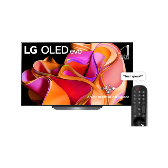 LG TV 65 inch OLED evo Smart AI ThinQ With Magic Remote, Black - OLED65CS3VA