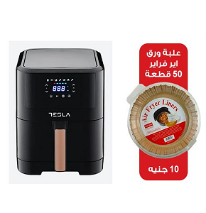 TESLA Air Fryer 1500W, 6L, 7 Programs Digital, Black TSL-AF100
