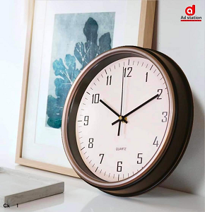 brown Wall Clock Silent Non-Ticking Battery Operated Quartz Round Wall Clock for Living Room Bedroom Home Office School Décor
