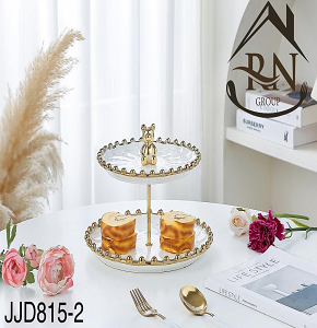 2-Tier Porcelain Stand Golden Code JJD815-2
