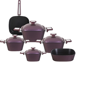Titanium set 10Q square pot 28cm Gigilli / Purple / Omega
