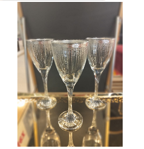 Al-Saqr Glass Set, 6 Pieces Silver Chain Pattern Design - 778-13