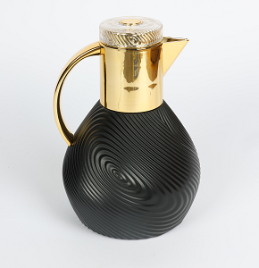 Gulf Thermos Black Color Gold Engraving Round Handle
