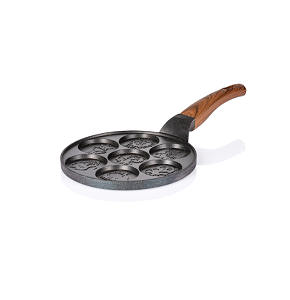 Crepe Granite Frying Pan - Size 26 cm 4.4 mm - Kazan / Animals & Viola
