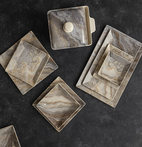 El Sherif Melamine Set, 38 Pieces, Square - 6221189796544
