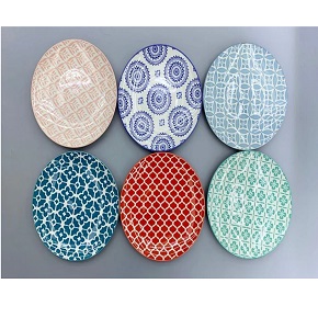 Flat Porcelain Plate Danny Home 10.5 inch 26.5×26.5×2.5 cm
