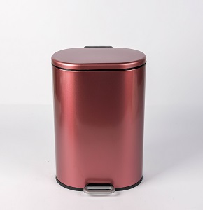 Trash bin 12 liters - pink on black - hydraulic open
