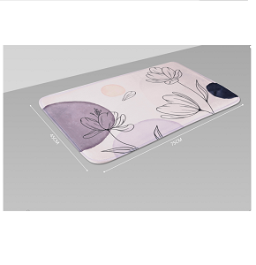 Bath Luxe Purple Flower Pattern Toilet Mat 45cm*75cm