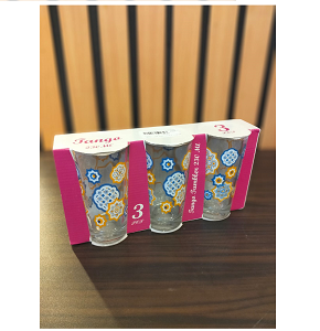 ALTAWFEK Cup of Water set 3 Pcs Glass, Ramadan Drawings TWFK3-1