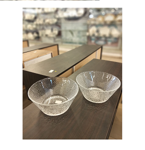 Living Home  Hammered Glass Bowl  2-Piece  Set Reflects light with a stunning shine, perfect for elegantly serving salads and fruits.

