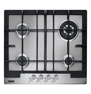 ZANUSSI Hob Built-in Gas 60 cm 4 Burners, Stainless Steel 40802 - ZGG66424XA-1