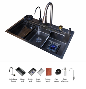 PSM 850 BL - Purity sink, size 85 × 48 cm, smart, black