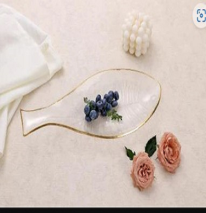 Danny Home glass serving tray Wheel with gilded frame RW13-01
