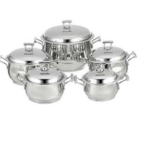 Aboud Silver Star Assorted Set with Bakelite Handles (Bombé) 10 pcs (16-18-20-24-30)

