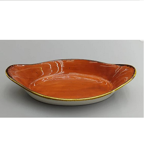 Danny Home oval porcelain casserole with two handles in artistic hazel intertwined colors CZT03-46

