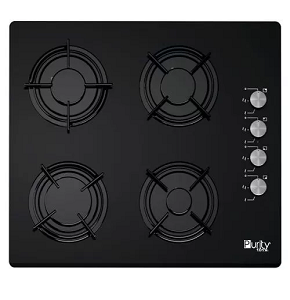PT601GLBL - Purity Built-in Gas Hob, 4 Burners, 90cm, Cast Iron Holders - Black