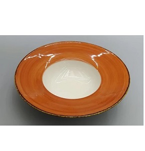 Individual porcelain plate Danny Home with artistic honey colors and gilded frame Dimensions 24 × 6 cm CZT03-17

