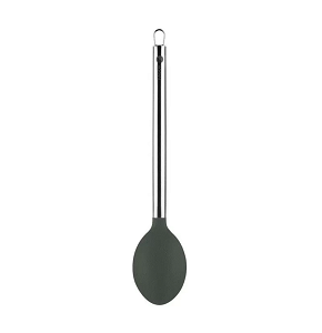 Silicone Food Serving Spoon with Stainless Steel Handle - Spanish Brand: Suitable for non-stick cookware and heat resistant.
