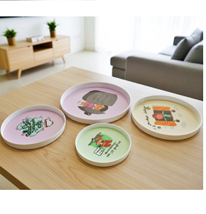Melamine Tray Set 4Piece Round 4 Comix Designs-abdo - 32