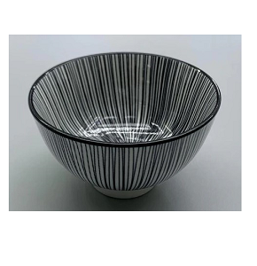 Single porcelain bowl Danny Home with artistic intertwined white and black colors 50ZKW 2010#


