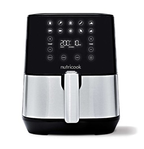 Nutricook Air Fryer 2, 1500 Watts, Digital Control Panel Display, 10 Preset Programs With Built-In Preheat Function, 3.6 Liters, BrUSh Stainless Steel/AF204-IG