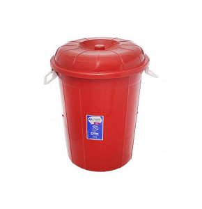 Mid Star Weaver Storage Bin with Lid, 30 Liters, Red.

