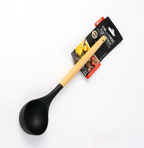 Wellmes Silicone Spoon with Wooden Handle – Heat Resistant
