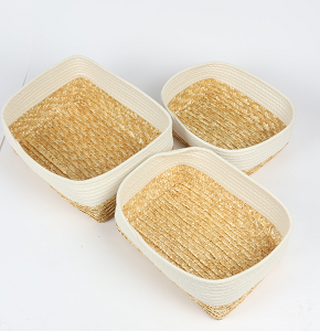 storage box rectangular  yellow and white D4036