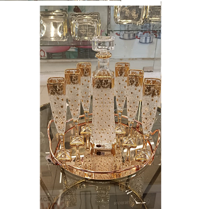 Sherbat Set Arezzo Newclit Gold Decal – Hand-Embellished, 7 Pieces
