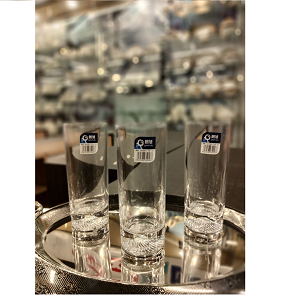 Living Home glass mug, set of 6 pieces, highly transparent with an elegant and simple cylindrical design
