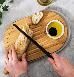 Double-Sided Bamboo Cutting Board with Tray 5413821068565

