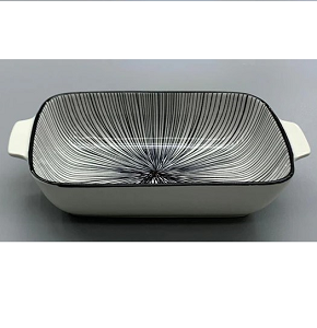 Danny Home rectangular deep porcelain casserole with artistic intertwined colors 90CFKP 2010#

