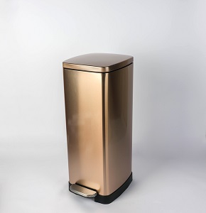 Trash bin 20 liters - rose gold on black - hydraulic open
