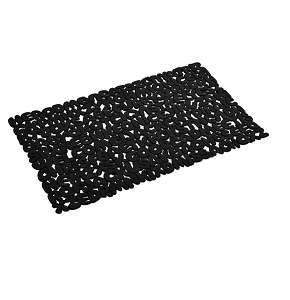 BLACK non-slip bathroom mat, 69 x 39 cm