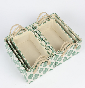 Storage Box Green and White D4048-1