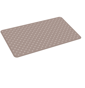 Crystal bath mat in khaki color, non-slip, 68 x 38 cm