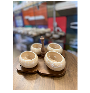 Snack Bowl Set, 4 Pieces, 14 oz Capacity, Embossed Design
