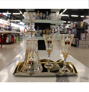 Crystal Sherbet Set Wellington Lester Brooch
