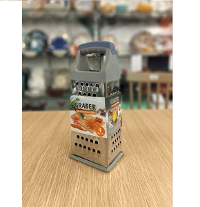 Medium square grater with gray plastic handle 1005687