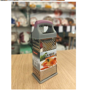 Large square grater with gray plastic handle 1005686