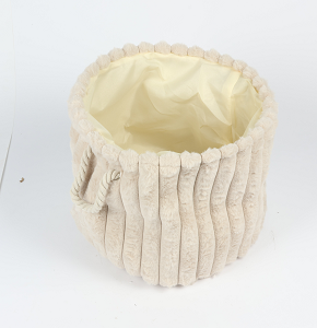 Multi-purpose 27L Laundry Basket with a luxurious design and soft fur material