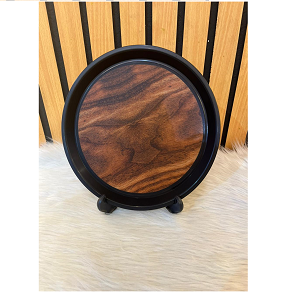 Round Wooden Tray Anti-Slip Model 30 cm – Elegant design, stable base, easy to carry and serve
