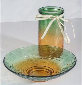 Glass vase and fruit plate W-SLBL
