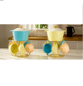 Dream Lotus Soup Mug Set with Bowl 7 pcs – Sandwich Gold 2043
